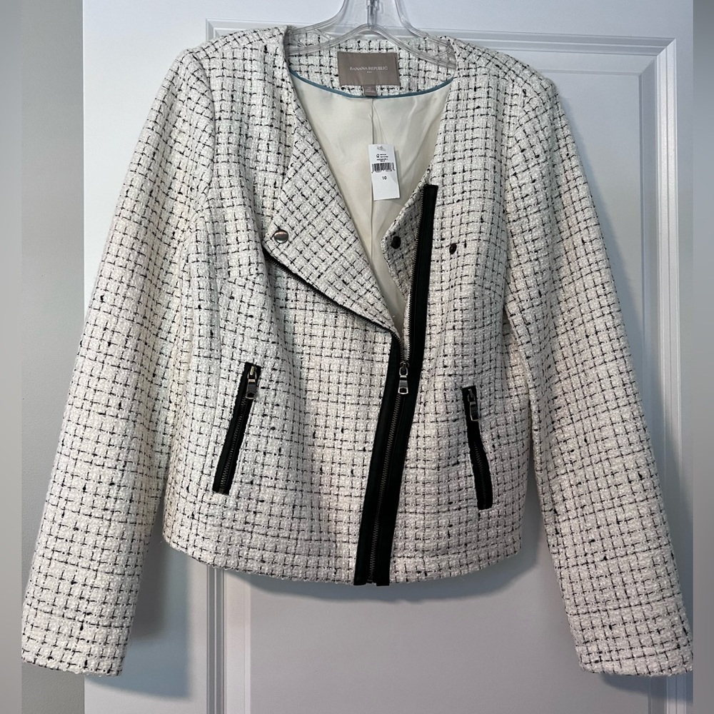 Banana Republic cropped tweed jacket